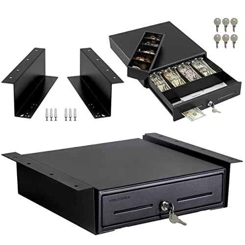 CASH REGISTER DRAWER with Under Counter Mounting Metal Bracket 13