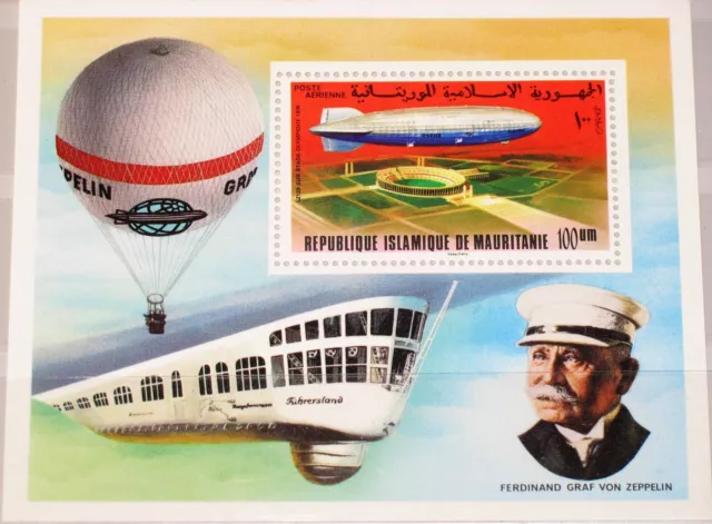 MAURITANIA MAURETANIEN 1976 Block 15 S/S C169 Zeppelin Luftschiffe Airships MNH