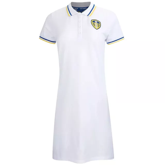 Leeds United Football Polo Shirt Dress Womens 12 Retro Team Crest Top LUP2