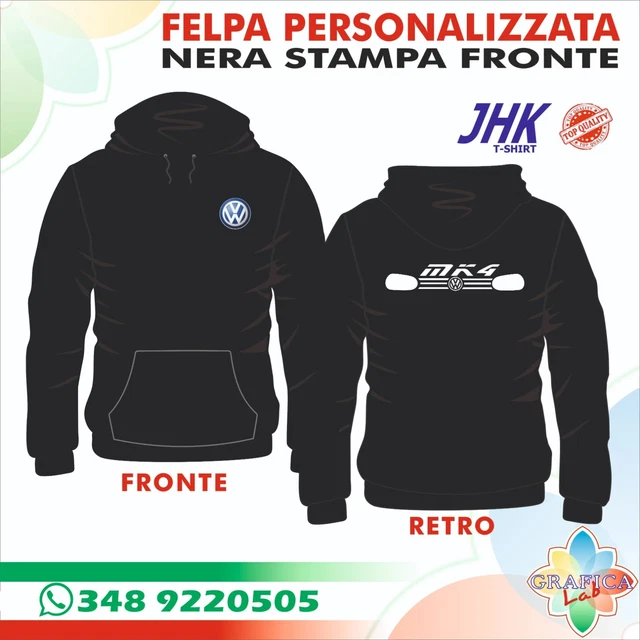 Felpa unisex cappuccio felpata 290 g.  - VOLKSWAGEN GTI GOLF 4 Mk4 - SPORT - VW