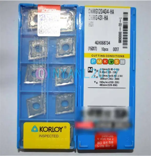 10Pcs/Box New Korloy Cnmg120404-Ha H01 Carbide Inserts Cnc Tool