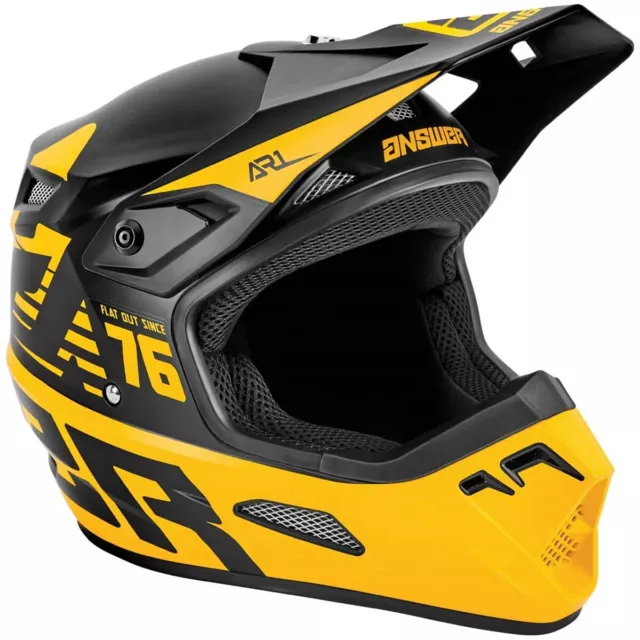 Answer Racing Ar1 Bold Motocross Helmet Hyper Acid Black  Youth Small