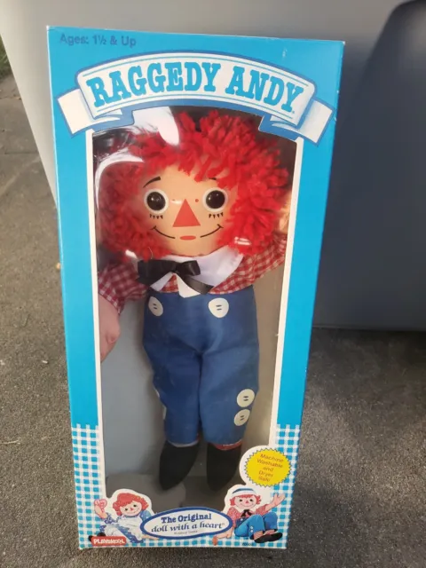 Vintage 1989 Playskool Raggedy Andy Doll The Original Doll With A Heart VTG NIP