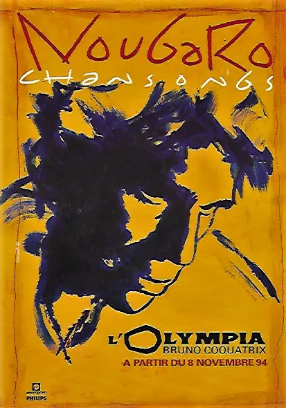 Médiacarte carte publicité affiche Claude NOUGARO à l'OLYMPIA 1994 M Maréchal