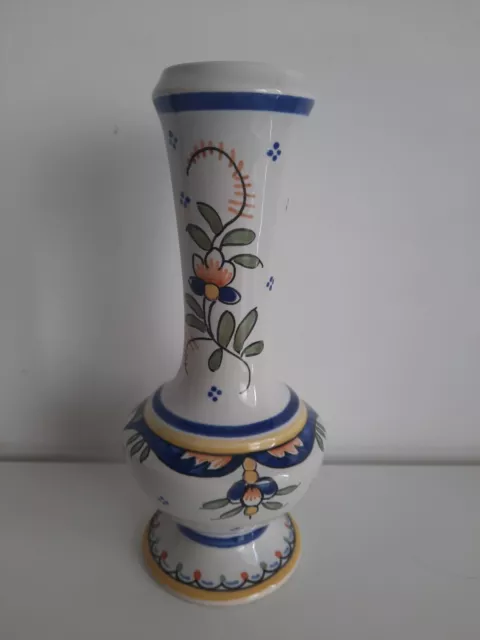 Joli vase tube decor rouen Peint main