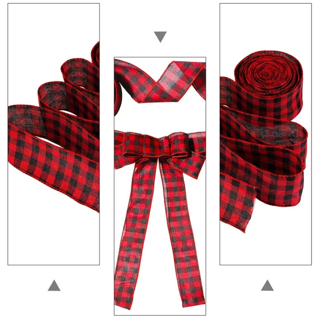 9 pcs Urlaub Plaid Band Weihnachten Band für Haar Bögen 3