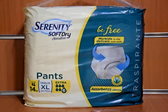 Pannoloni Mutandina Serenity Soft Dry Pants Be Free Extra Large 14 pz Uomo/Donna