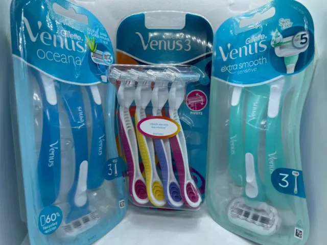 Gillette Venus Oceana,Extra Smooth and Venus 3,3 and 4 Blades.