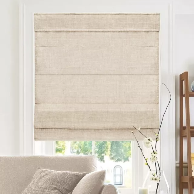 CHICOLOGY - RMBF3564 Cordless Roman Shades Cross-Hatched Modern Fabric Cascade