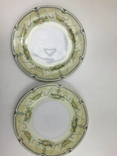 Meito China Handpainted Pair Of Bread-And-Butter Plates a604