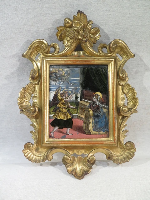 Cadre en bois sculpté doré d'époque Louis XIII