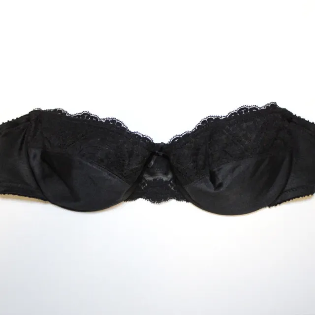 HANES HER WAY Size 36B Vintage Bra Solid Black Unlined Lacey Shiny Nylon  Sexy $31.99 - PicClick AU