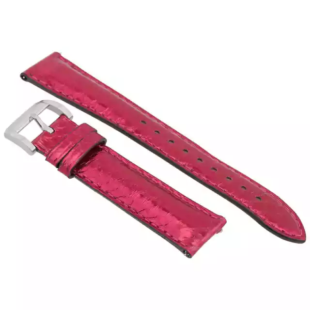 Burberry Ladies 18 mm Metallic Pink Leather Watch Band 3897537 3897537