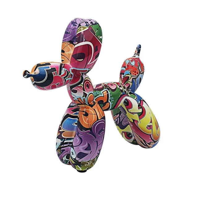 Graffiti Kunst Harz Ballon Hund 25 cm