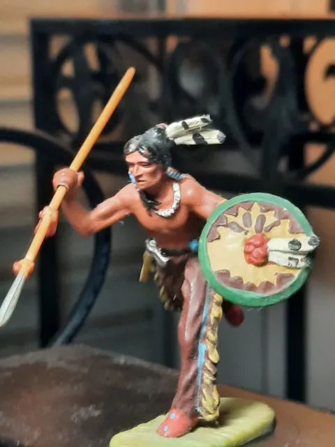 Original Elastolin Hauser 7 cm Indianer mit Speer