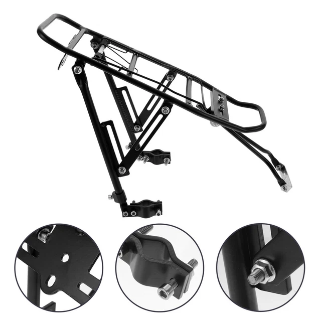 Porte-bagages pour vélo, porte-bagages pour siège arrière, cadre passager en alliage d'aluminium pour VTT, accessoires de porte-bagages de vélo pouvant supporter 75 kg (couleur : D