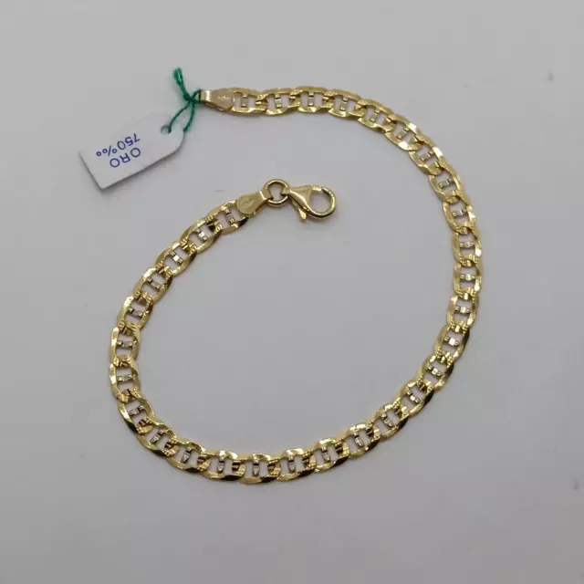 Bracciale Da Uomo A Maglia Piena In Oro Giallo 18Kt  7,9 Grammi (0228)