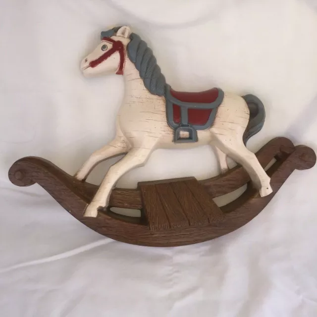 Vintage BURWOOD PRODUCTS Rocking Horse WALL HANGING Made in USA 1988