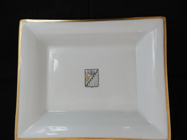 Vide-Poche Cendrier en Porcelaine, Ecusson central Publicitaire HAVILAND LIMOGES