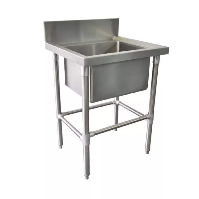 Commercial Kitchen 304 Stainless Steel Sink Single Bowl No Bench 665Lx700W