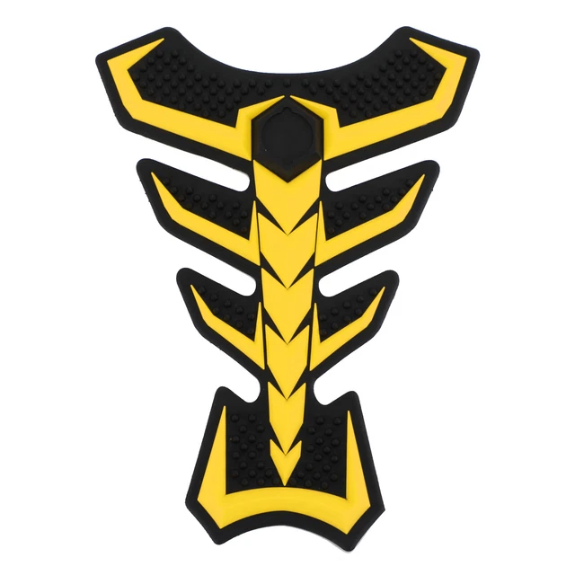 3D Rubber Universal Motorcycle Fuel Gas Tank Pad Protector Decal Sticker Yellow
