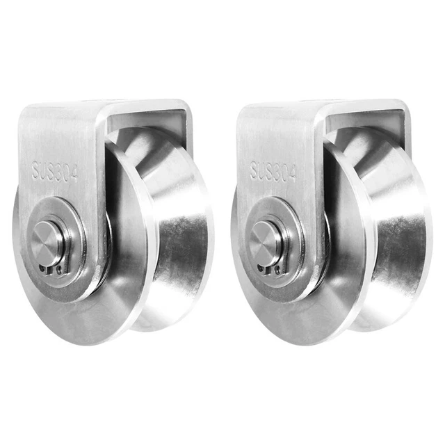 2 pezzi 2 pollici tipo cinghia dischi rullo 304 acciaio inox scorrevole cancello U5V6
