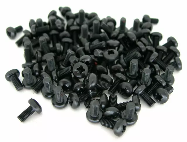 Black Radio M3 Case Screws x 100 pcs for CB and Ham Radio