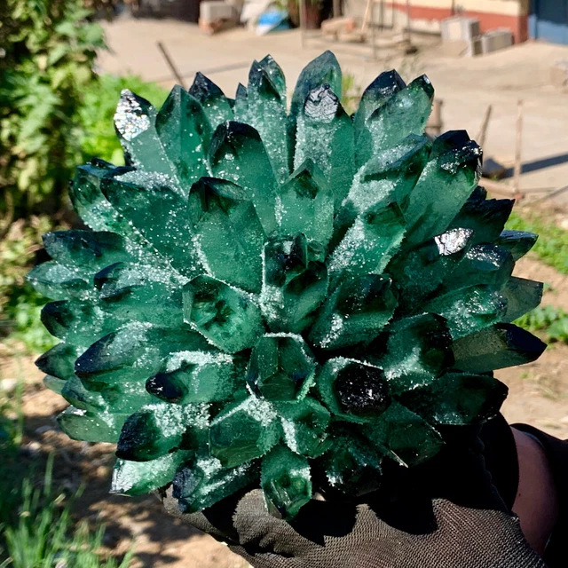 10.2LB New Find Green Phantom Quartz Crystal Cluster Mineral Specimen Healing 3