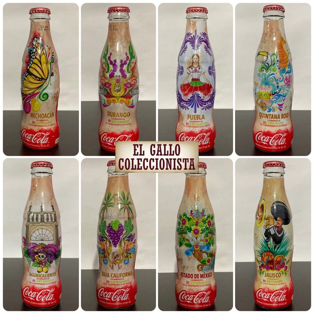 Set De 8 Botellas De Coca Cola México Edición Bicentenario 2010