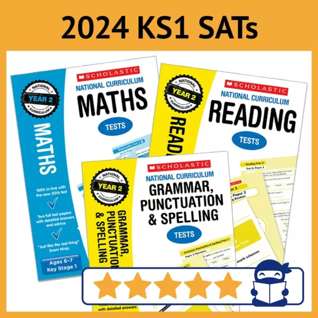 KS1 SATs Practice Papers for 2024 - Year 2 - Maths & English with Answers - NEW