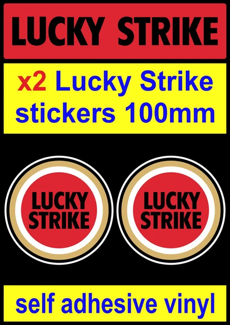 Twisted Melon Lucky Strike Moto Sponsor - Adesivi grafici piccoli, 2 pezzi