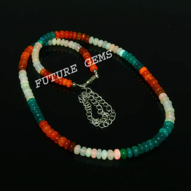 Äthiopische Opal Perlen Multi Glatt Großhandel Schmuck Halskette NP-1897