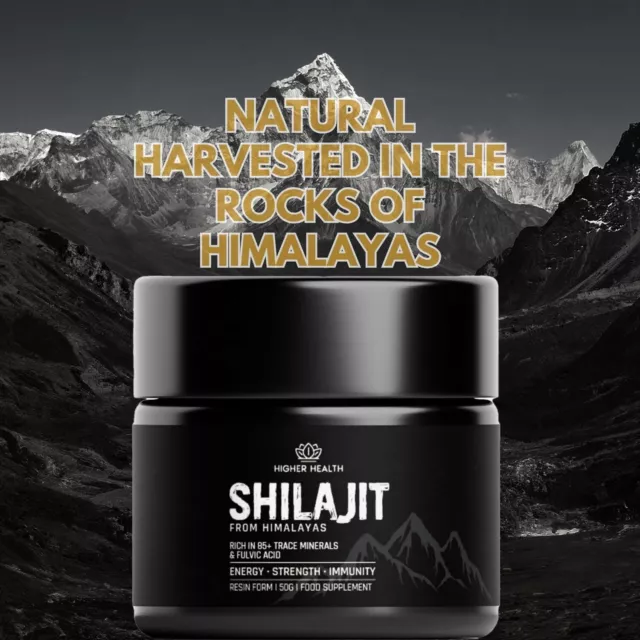 100 % reines Himalaya Shilajit Harz 50g-Fulvinsäure, hochfest im Labor getestet,