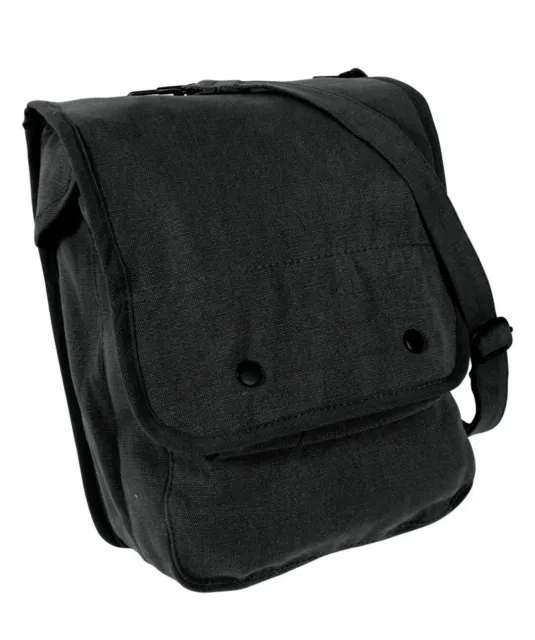 Military Style Canvas Bag Map Case Shoulder Bag Black Rothco 5595