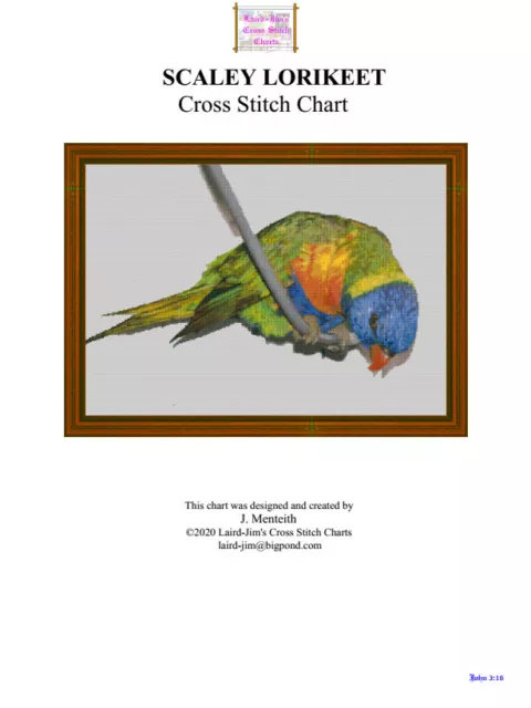 SCALEY LORIKEET - cross stitch chart