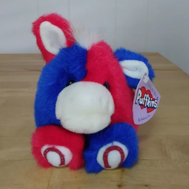 * NEW w/Tag DONKEY PUFFKINS * RED,WHITE, BLUE , Toy * Patriotic *NEW * RARE *