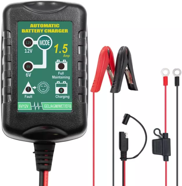 Caricabatterie Automatico Intelligente Da 6V 12V 1,5A per Mantenere La Batteri