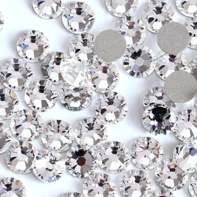 Clear -- 1440 pcs High Quality Flat Back Glass Rhinestones Size SS16 -  USA