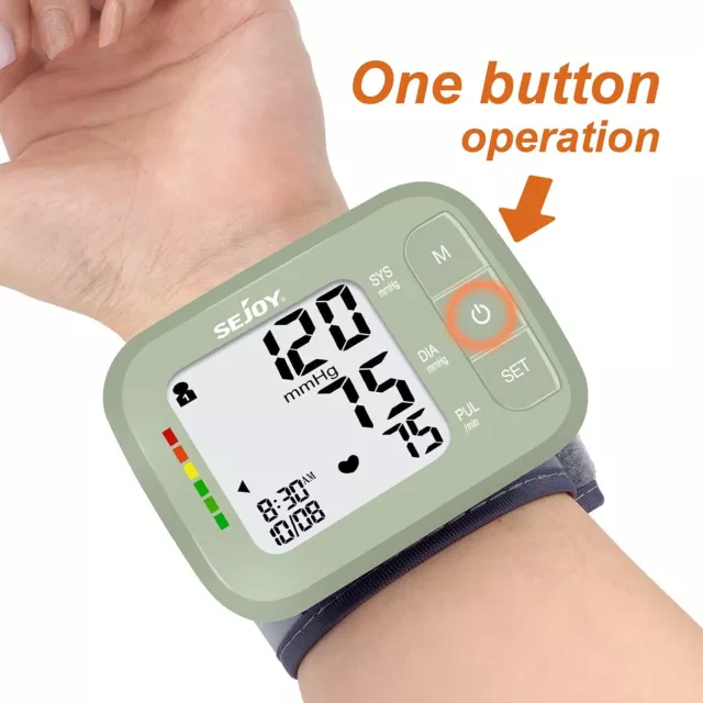 SEJOY Digital Wrist Blood Pressure Monitor BP Machine Heart Rate Wireless