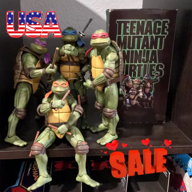 Neca Teenage Mutant Ninja Turtles 7” Action Figure Statue Gift 1990/Movie1~4Pcs