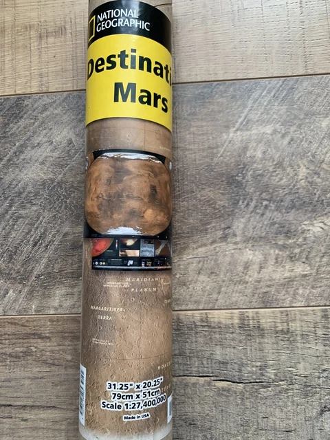 National Geographic Mars Wall Map 31 25 X 20 25 In 20 18 Picclick Uk