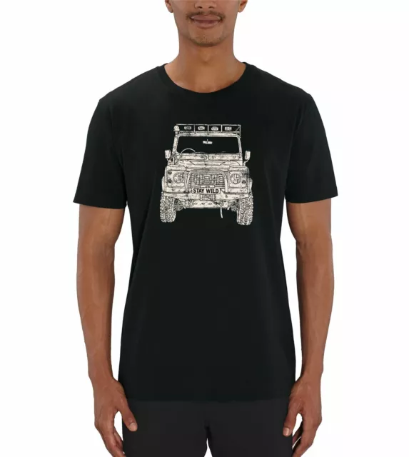 Land Rover Defender Print Men's Black Slogan T-Shirt
