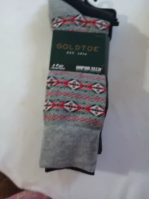 Gold Toe Womens 4 Pack Flat Knit Solid Socks Size 9-11 Color Multi/Black