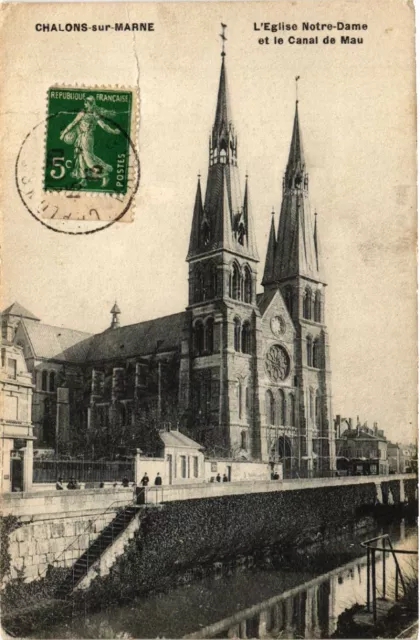 CPA AK CHALONS-sur-MARNE Church N.D. and the Canal de Mau (491623)