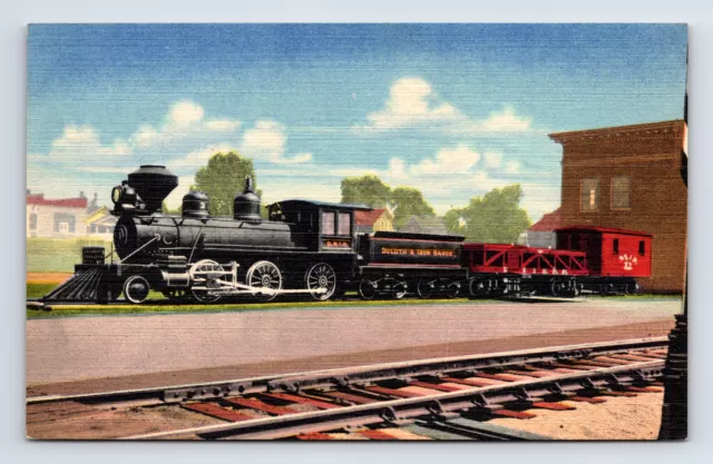 Memorial Engine 3 Spot D & IRRR Duluth Iron Range RR Postcard Two Harbors MN