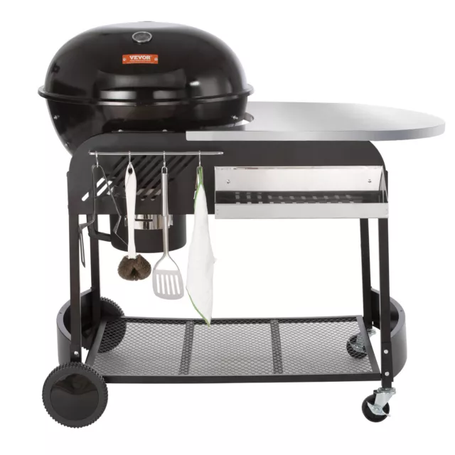 VEVOR Barbecue à Charbon sur Chariot Barbecue Rond Mobile 54 cm BBQ Extérieur