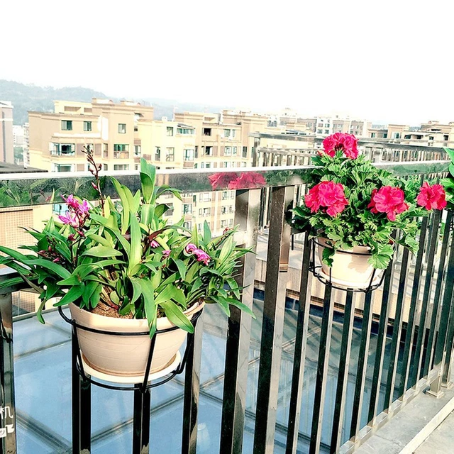 Fer à repasser Balcon Pot à fleurs suspendu, Garde-corps Pot de planteur, 12