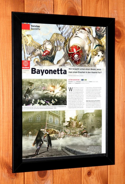 Bayonetta Video Game PS3 Xbox 360 Capcom Rare Small Poster / Ad Page Framed