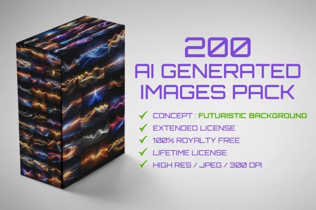 Imágenes de fotos de stock libres de regalías. 200 ondas sonoras futuristas generadas por IA