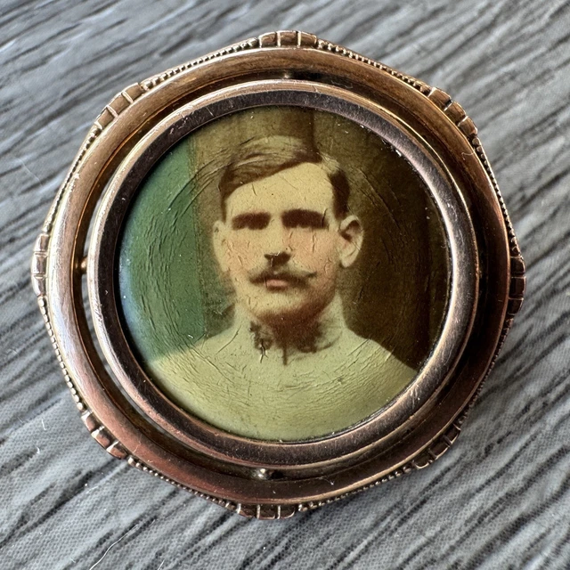 Broche Militaire WW1 Art Nouveau Pour Porte-photo - Occasion, Style Vintage Argenté
